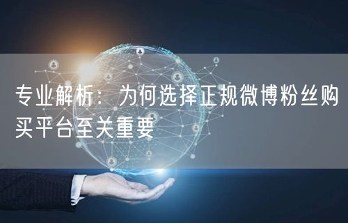 专业解析：为何选择正规微博粉丝购买平台至关重要