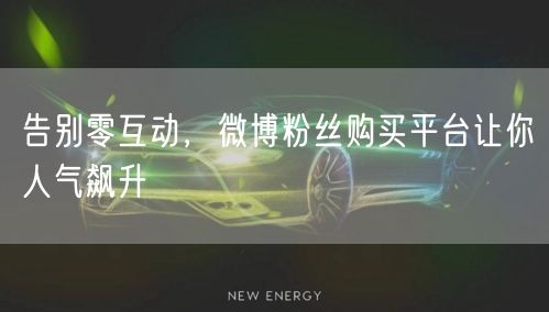 告别零互动，微博粉丝购买平台让你人气飙升