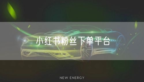 小红书粉丝下单平台