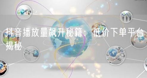 抖音播放量飙升秘籍：低价下单平台揭秘