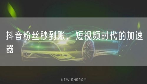 抖音粉丝秒到账，短视频时代的加速器