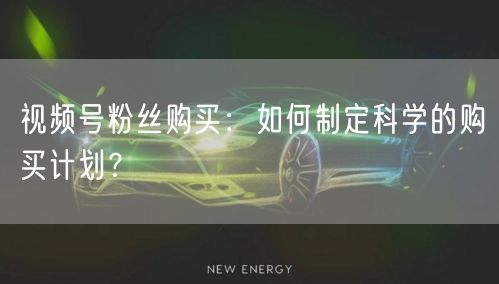 视频号粉丝购买：如何制定科学的购买计划？