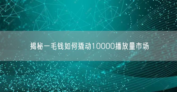 揭秘一毛钱如何撬动10000播放量市场