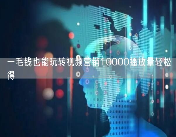 一毛钱也能玩转视频营销10000播放量轻松得