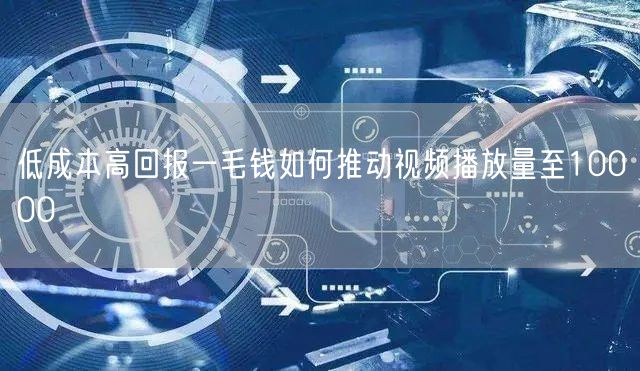 低成本高回报一毛钱如何推动视频播放量至10000