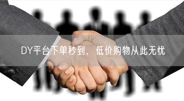 DY平台下单秒到，低价购物从此无忧