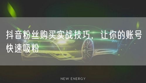 抖音粉丝购买实战技巧，让你的账号快速吸粉