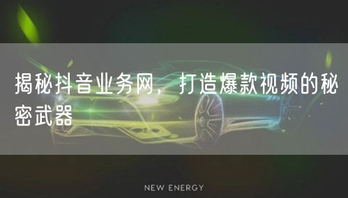 揭秘抖音业务网，打造爆款视频的秘密武器