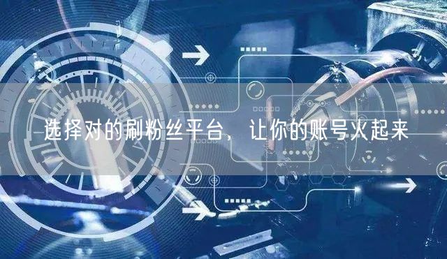 选择对的刷粉丝平台，让你的账号火起来