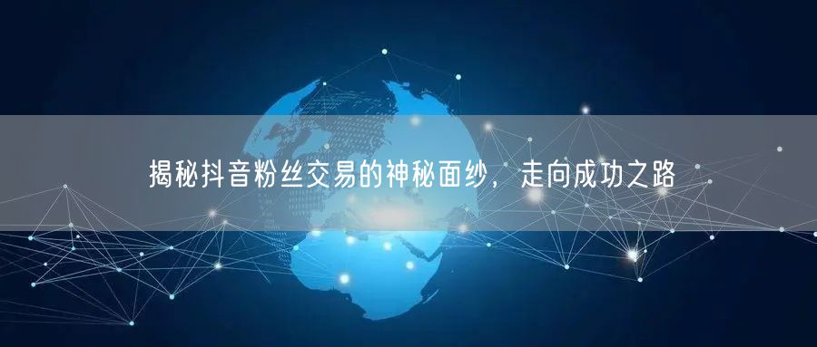 揭秘抖音粉丝交易的神秘面纱，走向成功之路