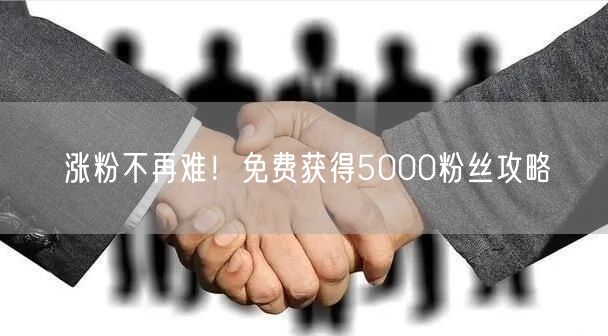 涨粉不再难！免费获得5000粉丝攻略