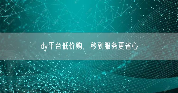 dy平台低价购，秒到服务更省心