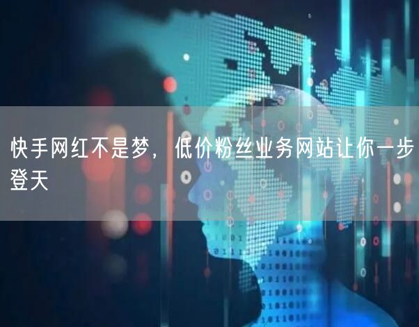 快手网红不是梦，低价粉丝业务网站让你一步登天