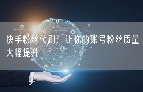 快手粉丝代刷，让你的账号粉丝质量大幅提升