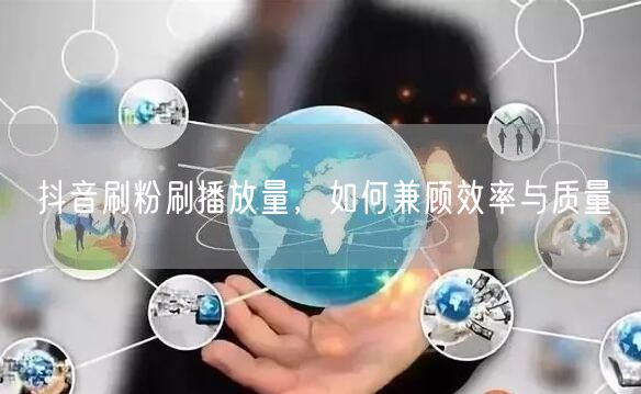 抖音刷粉刷播放量，如何兼顾效率与质量