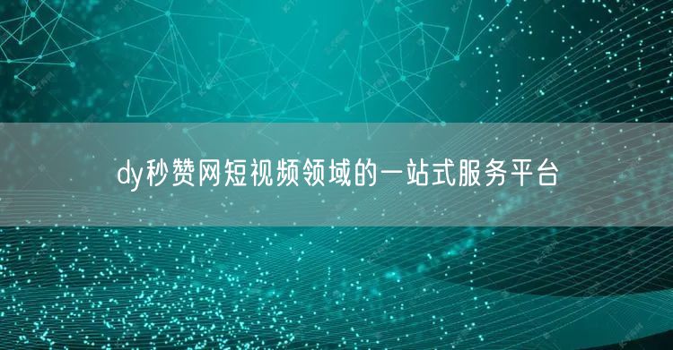 dy秒赞网短视频领域的一站式服务平台