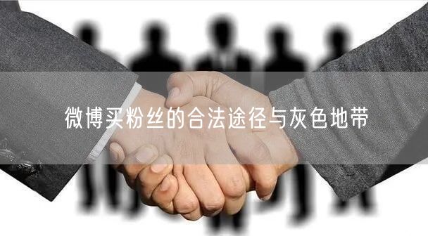 微博买粉丝的合法途径与灰色地带