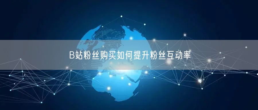 B站粉丝购买如何提升粉丝互动率