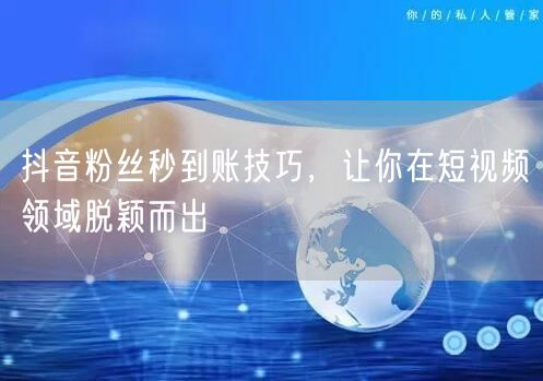 抖音粉丝秒到账技巧，让你在短视频领域脱颖而出