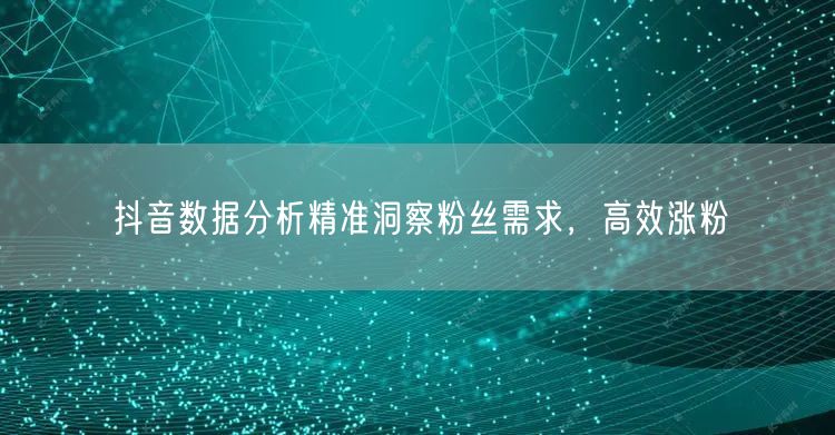 抖音数据分析精准洞察粉丝需求，高效涨粉