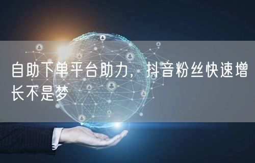 自助下单平台助力，抖音粉丝快速增长不是梦