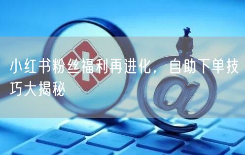小红书粉丝福利再进化，自助下单技巧大揭秘