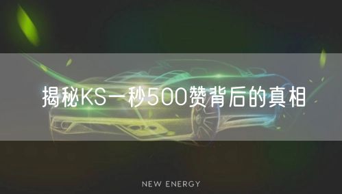 揭秘KS一秒500赞背后的真相