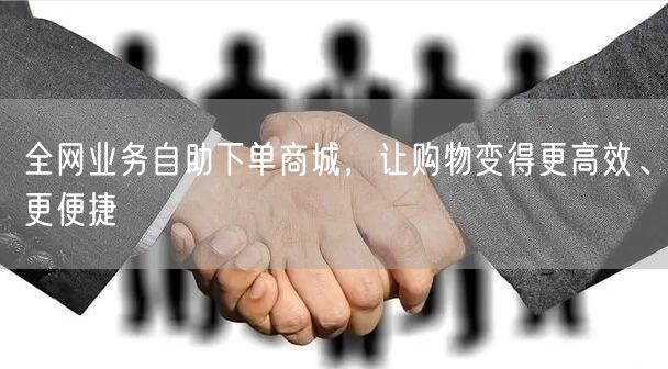 全网业务自助下单商城，让购物变得更高效、更便捷