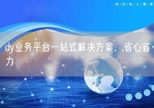 dy业务平台一站式解决方案，省心省力