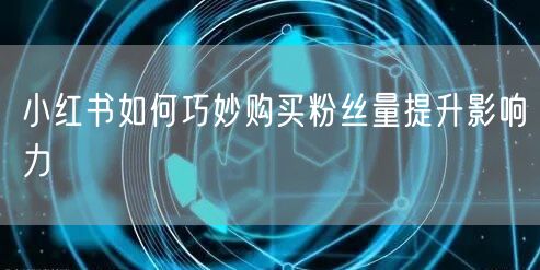 小红书如何巧妙购买粉丝量提升影响力