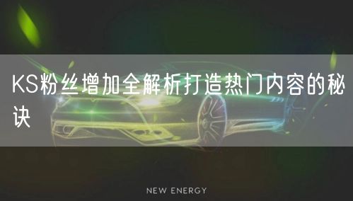 KS粉丝增加全解析打造热门内容的秘诀