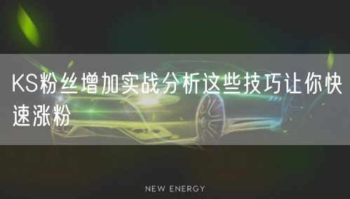 KS粉丝增加实战分析这些技巧让你快速涨粉