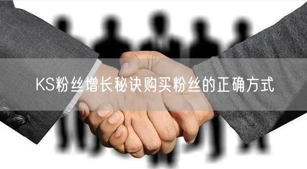 KS粉丝增长秘诀购买粉丝的正确方式