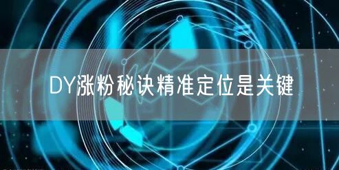 DY涨粉秘诀精准定位是关键