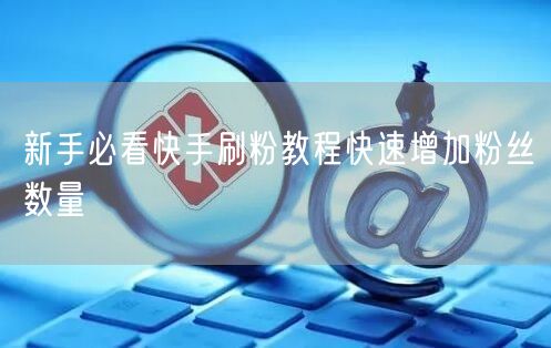 新手必看快手刷粉教程快速增加粉丝数量