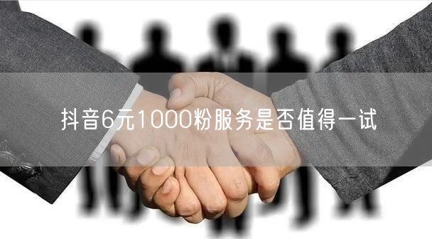抖音6元1000粉服务是否值得一试