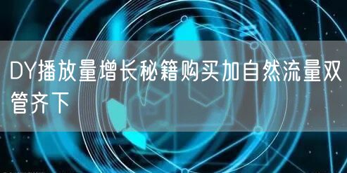 DY播放量增长秘籍购买加自然流量双管齐下