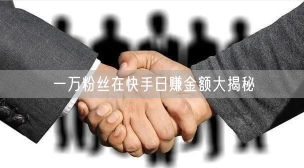 一万粉丝在快手日赚金额大揭秘