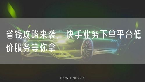 省钱攻略来袭，快手业务下单平台低价服务等你拿