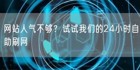 网站人气不够？试试我们的24小时自助刷网