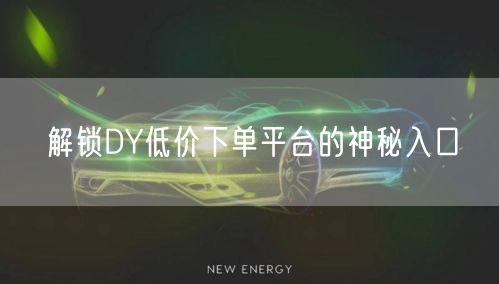 解锁DY低价下单平台的神秘入口