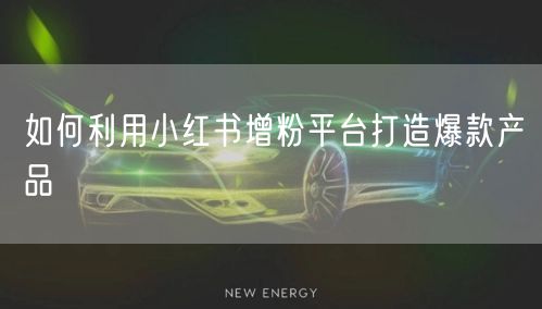 如何利用小红书增粉平台打造爆款产品