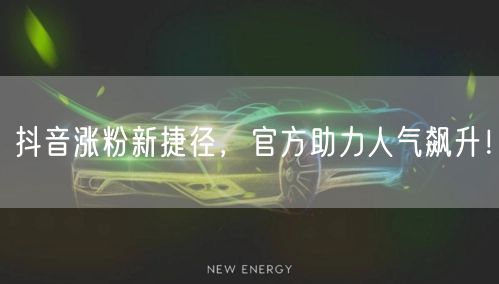 抖音涨粉新捷径，官方助力人气飙升！